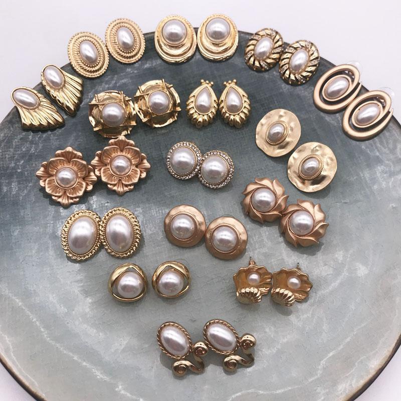 

Sweet Pearls Designs Alloy Geometric Stud Earrings Oval Round Wing Rhinestone Flower Ear Piercing1