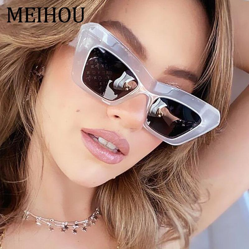 

New Fashion Rectangle Sunglasses Shades For women Vintage Designer Cat Eye Big Frame Sunglasses Eyewear UV400