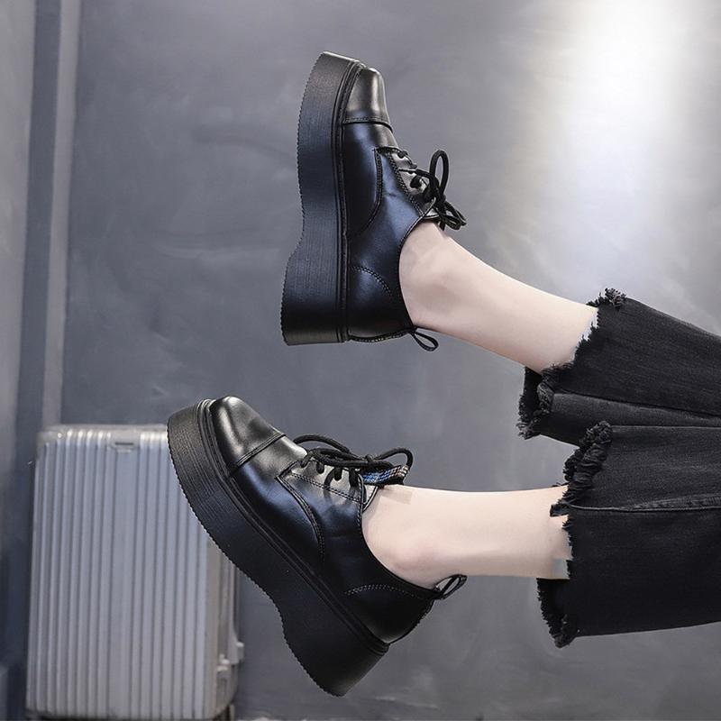 

British style 2020 spring new popular ladies white small shoes women increase thick bottom autumn women's shoes muffin ladies