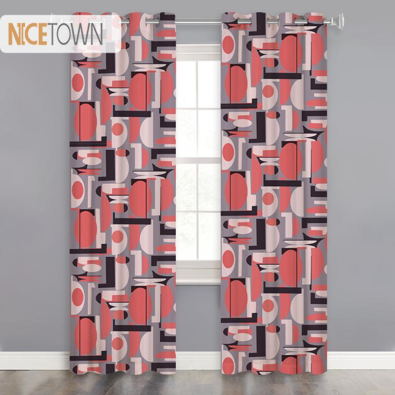 

NICETOWN 1PC Blackout Curtains Geometric Irregular Shapes Grommet Soft Calming Skin-friendly Printed Drapes Living Room Bedroom, Yellow