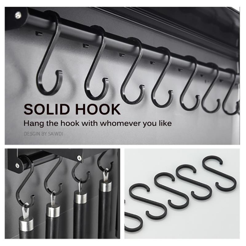 

12 Pcs S-Shaped Hooks Kitchen Storage Holders Clasp Sundries Organizer Space Aluminum Hanging S Hooks Clothes Bag Hanger
