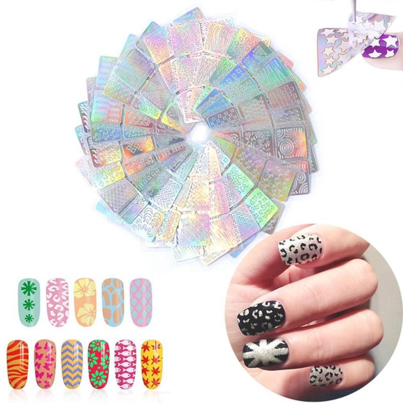 

Nail Art Cutout Stickers Symphony Laser Hollow Stickers Decal Painted Printing Template Nail Adhesive Decor