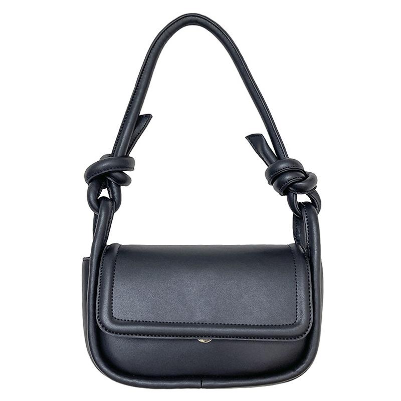 

Niche Design Ladies Under The Arm Bag Retro Wild Women Handbag PU Leather Ladies Small Square Bag Semicircle Women Messenger, Black