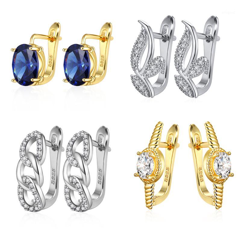 

Stud Olevo Korea Simple Inlaid Semi-precious Stone Female Earrings Alloy Bow Rhinestone Gold And Silver Gifts Valen1