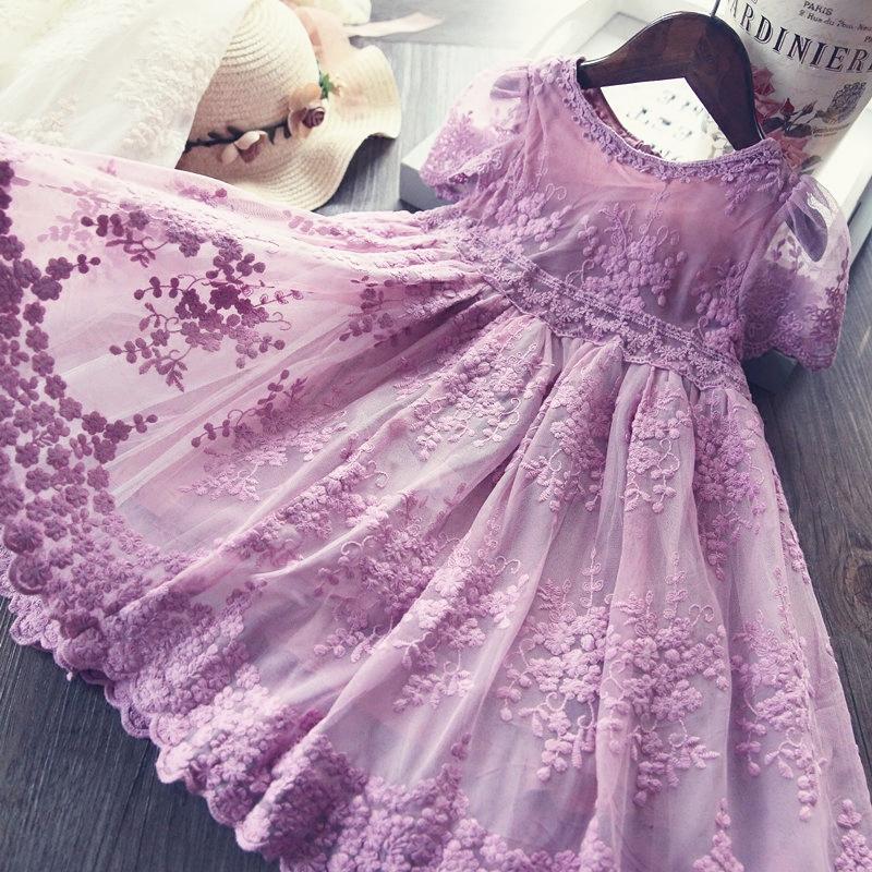 

Floral Girls Dress for party and wedding Frocks Dress Kids Princess Gown Elegant Children Clothes Girls Christmas