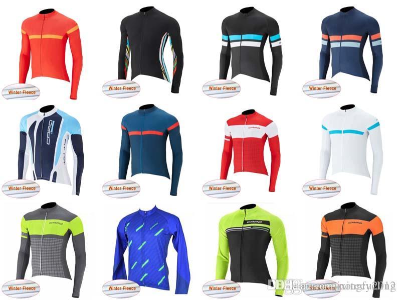 

New CAPO Cycling Long sleeve Jersey MTB Bike Tops Cycling Shirts Clothing Sport Wear Cycling Winter Thermal Fleece jersey S21012833