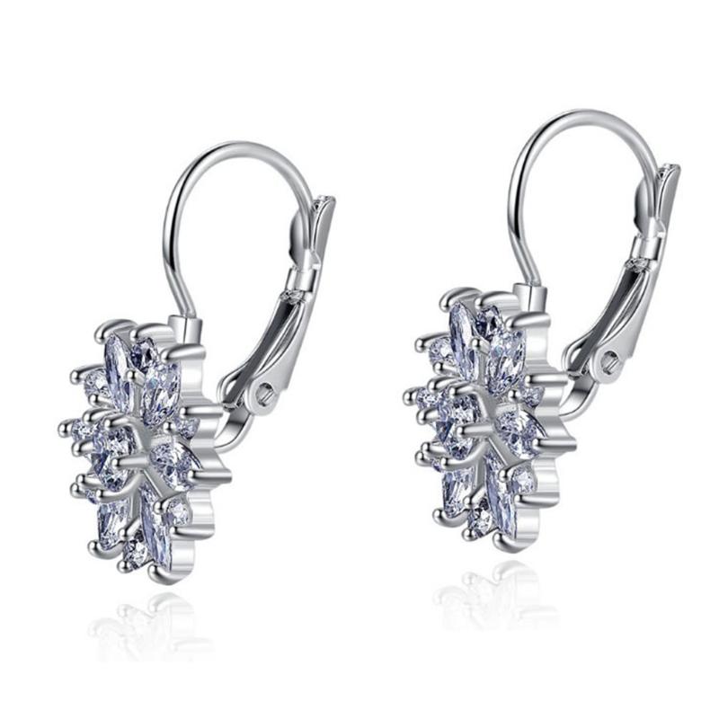 

Korean Style Earrings Fashion Sunflower Zircon Earrings Luxury Female Jewelry Temperament