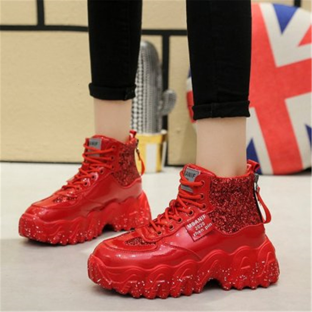 

Autumn 2021 New Female Strass Heels Leather Sequins Lace-up Women's Boots Size -40 3ABT, Row 2