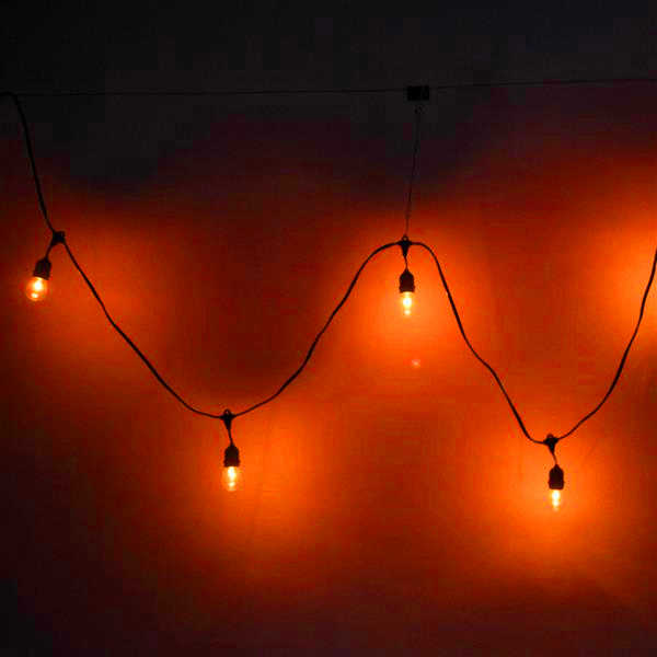 

high quality S14 24pcs Light Bulb Outdoor Yard Lamp String with Black Lamps Wire brightness Lights