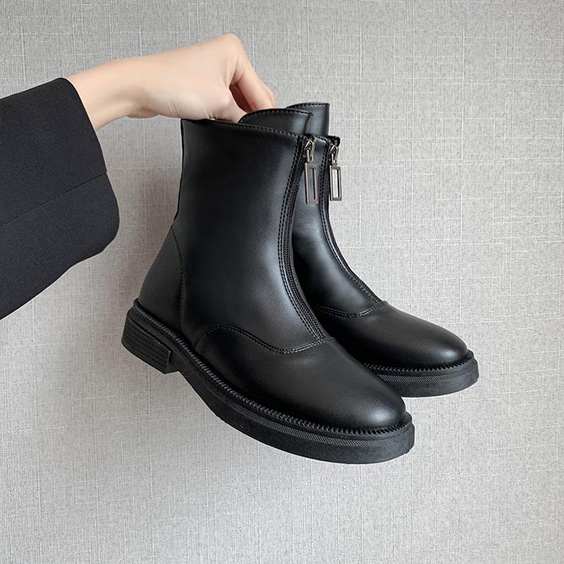 

Women's Rubber Boots Winter Footwear Female Shoes Boots-Women Luxury Designer Round Toe Zipper Rain 2021 Low Ladies Fashion