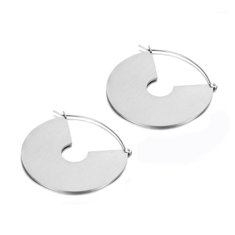 

Vintage Stainless Steel Hoop Earrings Matte Gold Color Circle Earrings For Women Long Earring Jewelry Brinco JE192461