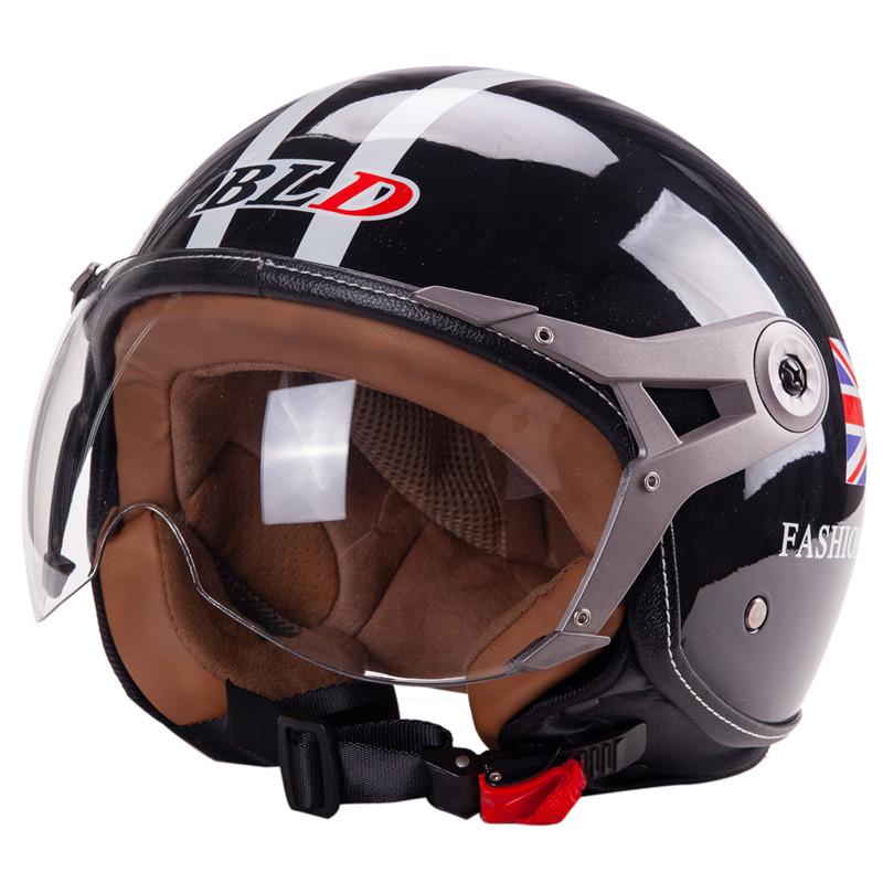 

Leisure Jet motorcycle helmet DOT approved Vintage helmet Scooter Fashion light weight moto, Glossy black