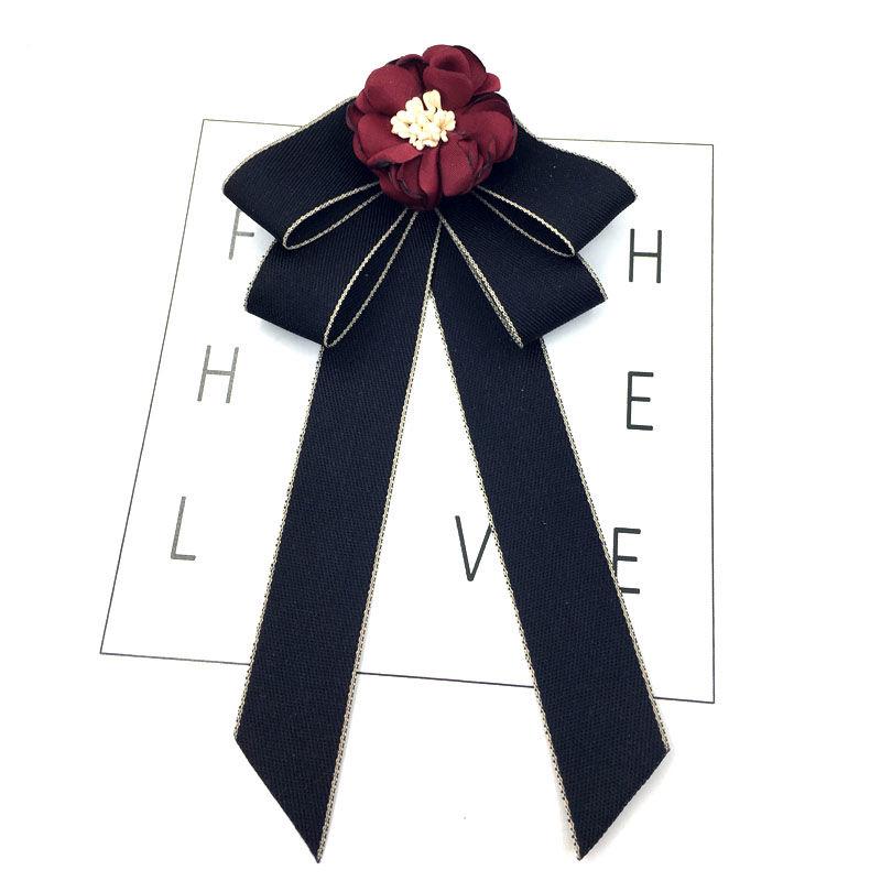 

Rose Flower British Bow Tie Women's Shirt Skirt Accessories Bowtie Corsage Brooch Ribbon Pin Handmade Jewelry