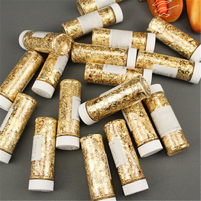

1PCS Edible Grade Genuine Gold Leaf Schabin Flakes 2g 24K Gold Decorative Dishes Chef Art Cake Decorating Tools Chocolate ZZ