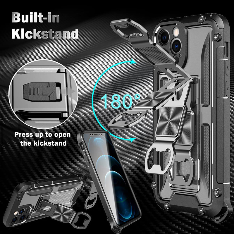 

Heavy Duty Military Grade Rugged Cases Kickstand Bottle Opener Corkscrew For iPhone 13 Pro Max 12 11 XR XS 8 Samsung S21 S22 Ultra A13 A32 A72 A52 A12 A03S A02S, 5pcs/color/model
