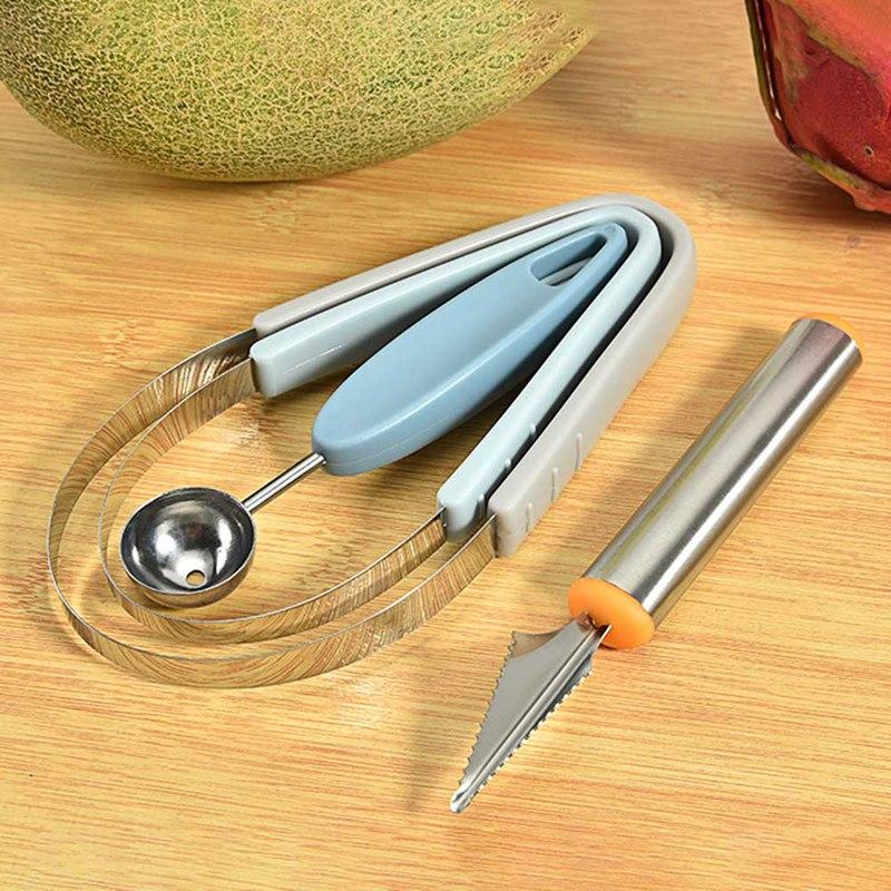 

3 pcs/set Creative Ice Cream Dig Ball Spoon Baller Watermelon Melon Spoon Fruit splitter carving Knife Kitchen Tools Gadgets