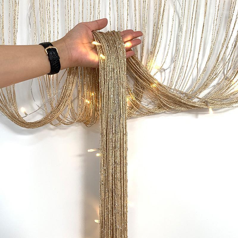 

1x2M Living Room Curtains Tassel String Thread Line Door Window Curtain Room Divider Decorative Curtains For Window Bedroom1, Gray