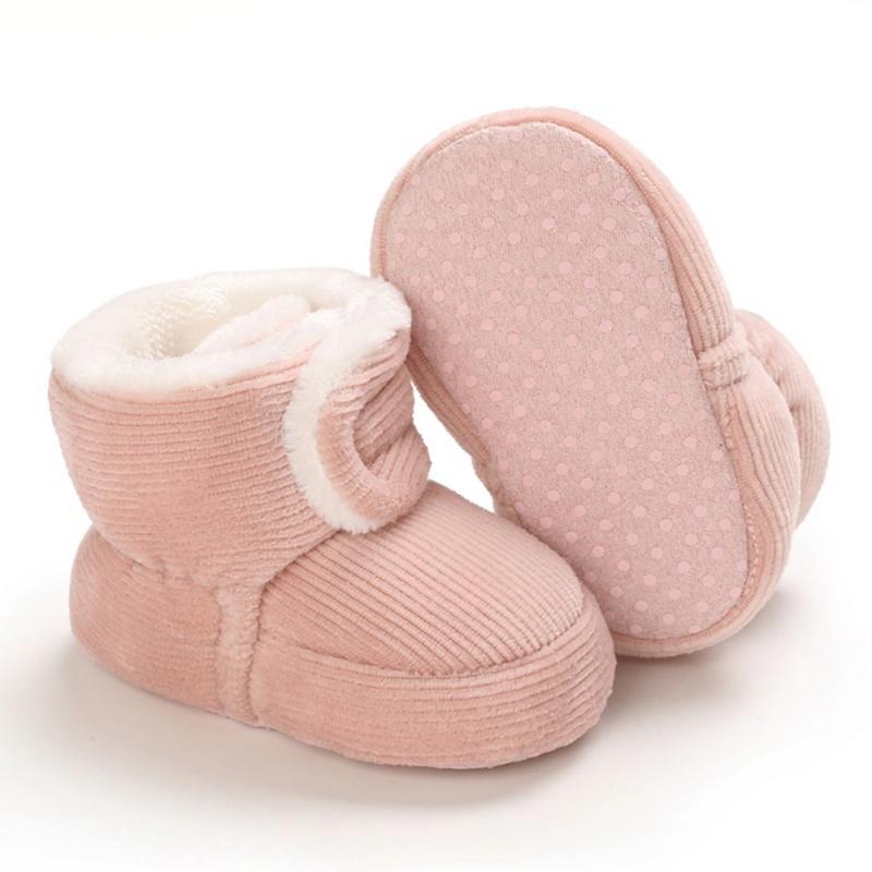 

Baby Boots Winter Infants Cotton Fabric Shoes Baby Girl Boy Solid Casual Sneakers Non-slip Soft Soled Walking Shoes