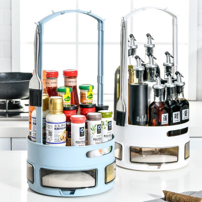 

Kitchen rotating seasoning box household finishing box seasoning bottle cosmetic storage Cosmetics storage rack