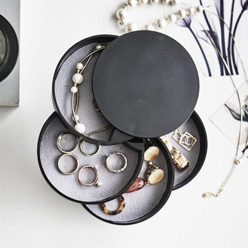 

Layers Rotating Round Plastic Storage Box Cosmetic Earrings Rings Holder Makeup Organizers Jewelry Pouches, Bags, Pink;blue
