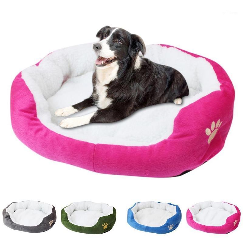 

Large Pet Cat Dog Bed Warm Cozy Dog House Soft Fleece Nest Baskets Mat Autumn Winter Waterproof Kennel #T2G1, Army green