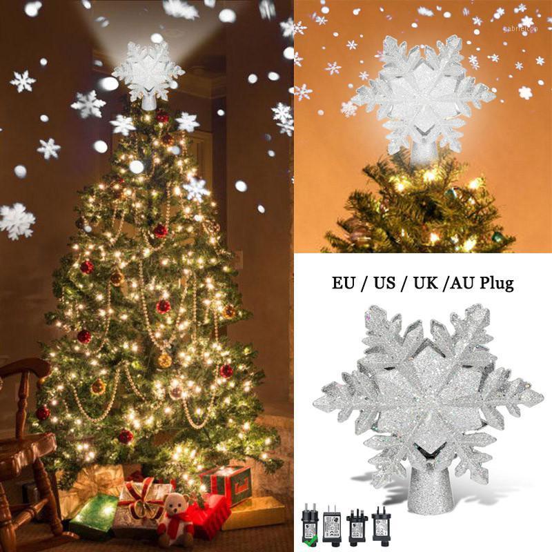 

Christmas Tree LED Snowflake Projection Lamp Tree Topper Decoration LED Lighting Battery Operated Xmas Treetop Home Store1