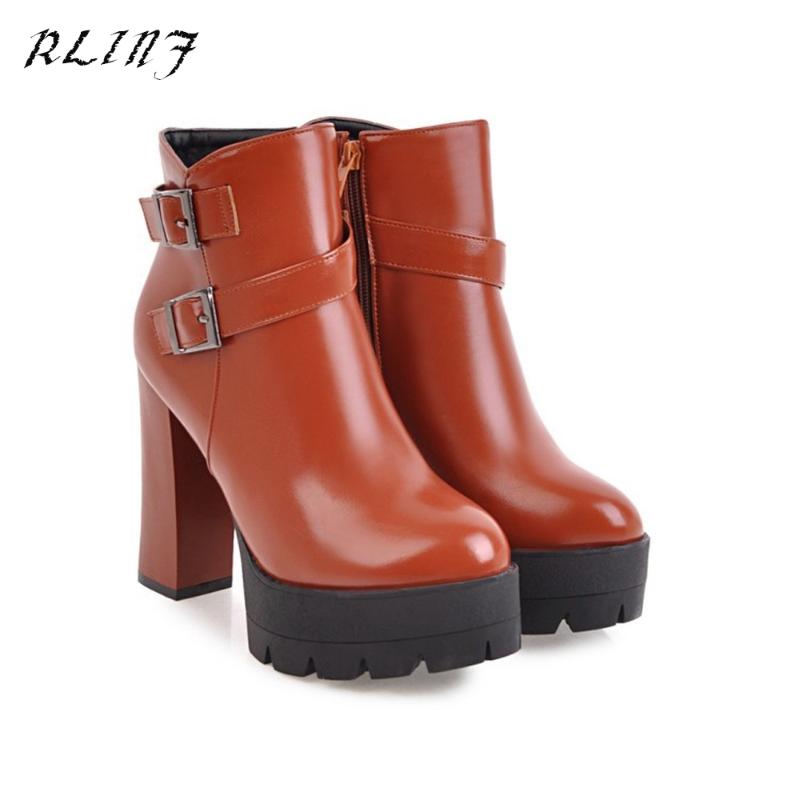 

Shoes Woman 2020 New Boots Autumn New Sexy High-heeled Boots Waterproof Wild Belt Buckle Large Size, Black