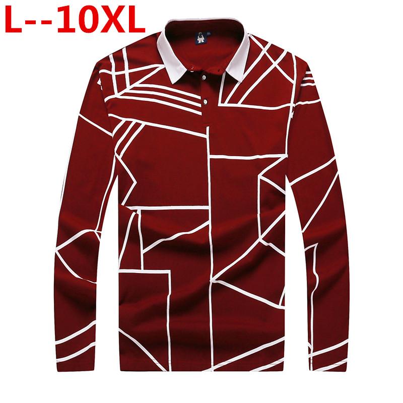 

10XL 8XL 6XL casual Plus long sleeve business mens shirts male striped shirt designer men tenis polos camisa social, Red