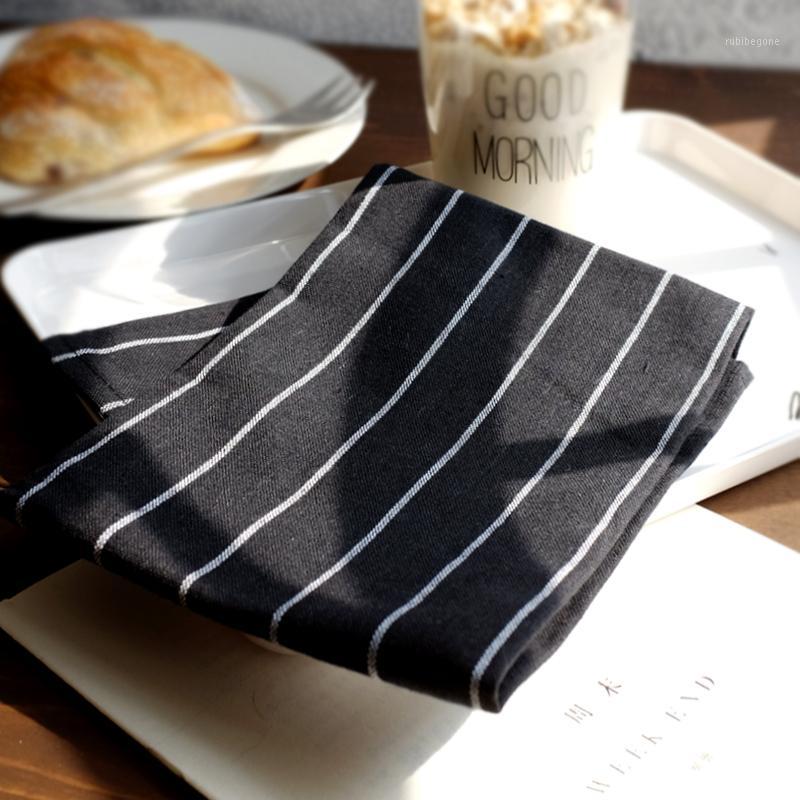 

Classic Black Stripe Cotton Table Napkin Dish Towel Cleaning Cloth Towel Printed durable pano de prato 40x60cm1