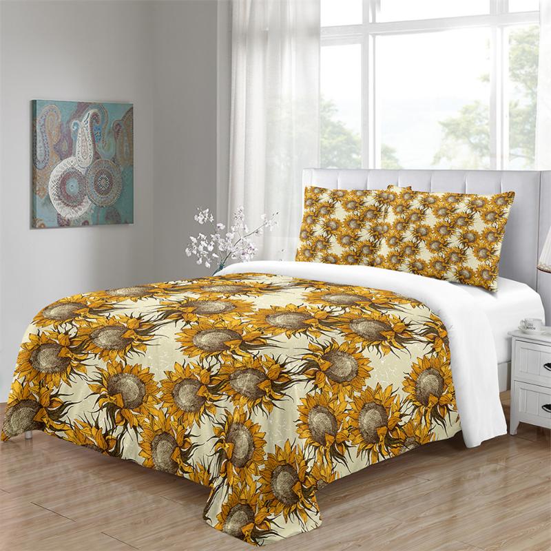 

Duvet Cover Set for Teens Floral Branches Bedding Set Garden Theme Comforter Cover with 2 Pillowcases Soft Microfiber
