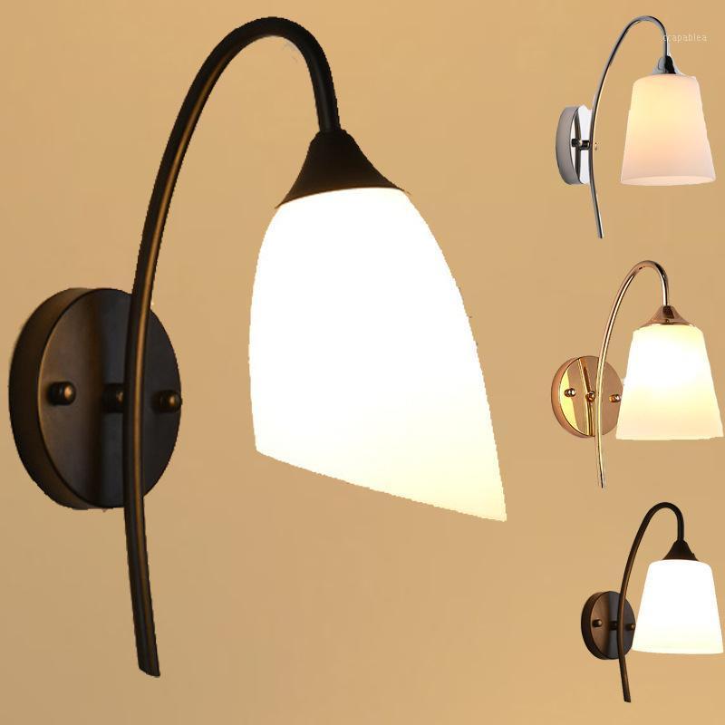 

90-260v Pure White Bedside Modern Wall Lights American Bedroom Hotel Wall Lamp Room Corridor Passage Lamp Bed Led Sconce Indoor1
