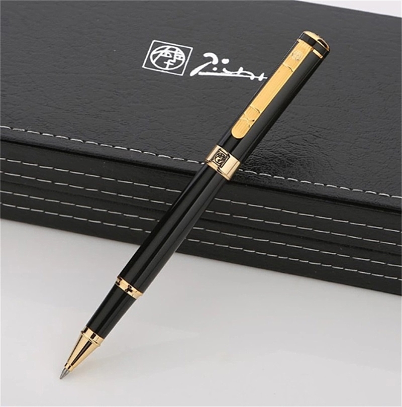 

High quality Picasso 902 Pen Black Golden Metal Plating Engrave Roller ball pen office school supplies Luxury Writing options pens with Box, Blue;orange