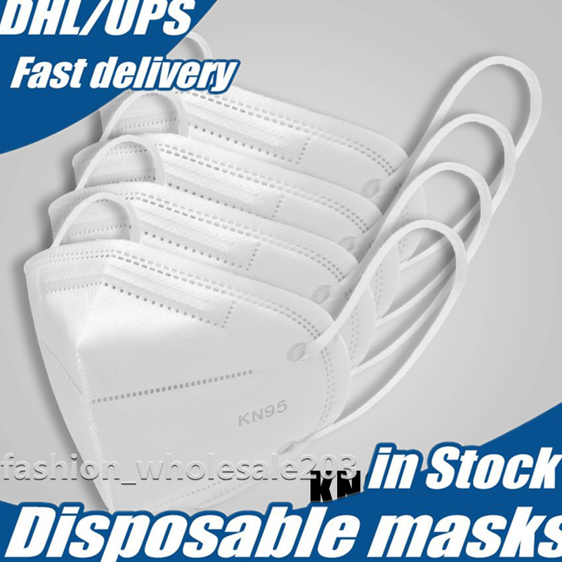 

50pcs Disposable Face Meltblown kn95 Face Mask 5 Layer Reusable Particulate Non-woven Outdoor Mask In Stock Free Shipping