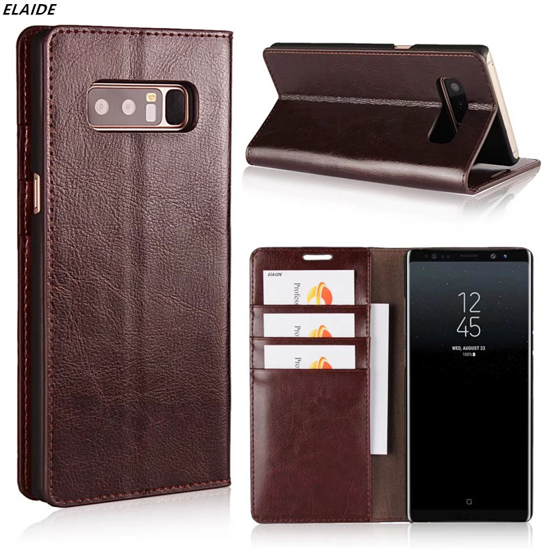 

For Samsung Galaxy Note 8 Case Luxury Real Genuine Leather Flip Wallet Case for Samsung Note 8 Cover Note8 Case Shockproof Cases