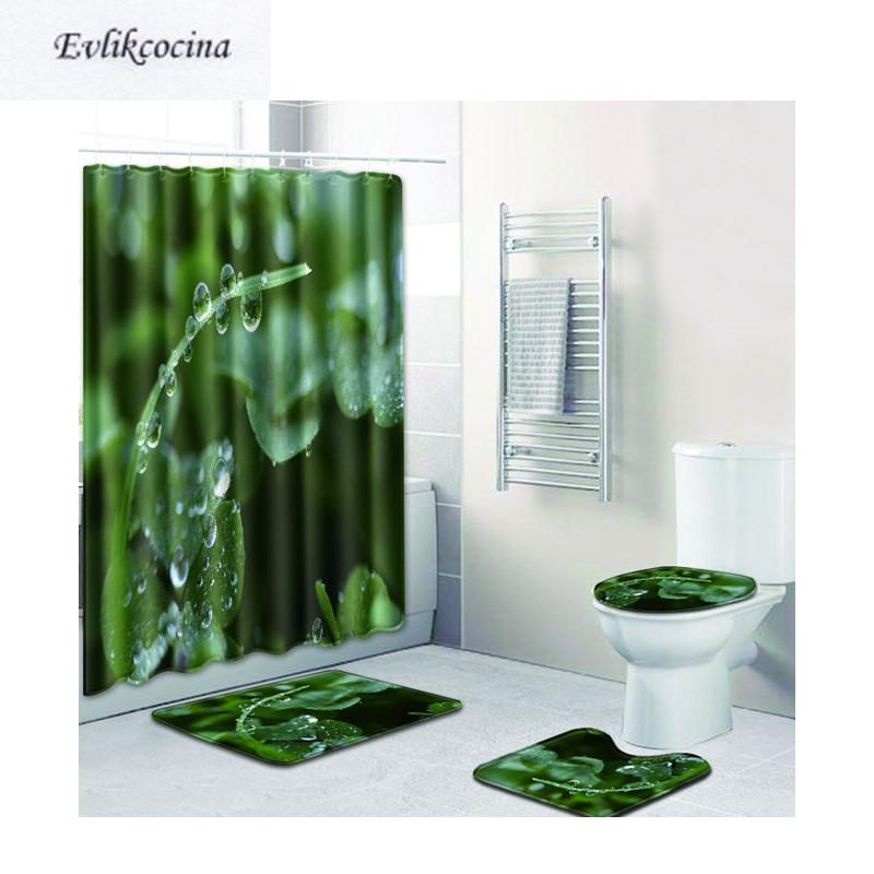 

Free Shipping Plant Waterdrop Casa De Banho Banyo Bathroom Carpet Toilet Bath Mat Set Non Slip Tapis Salle De Bain Alfombra Bano