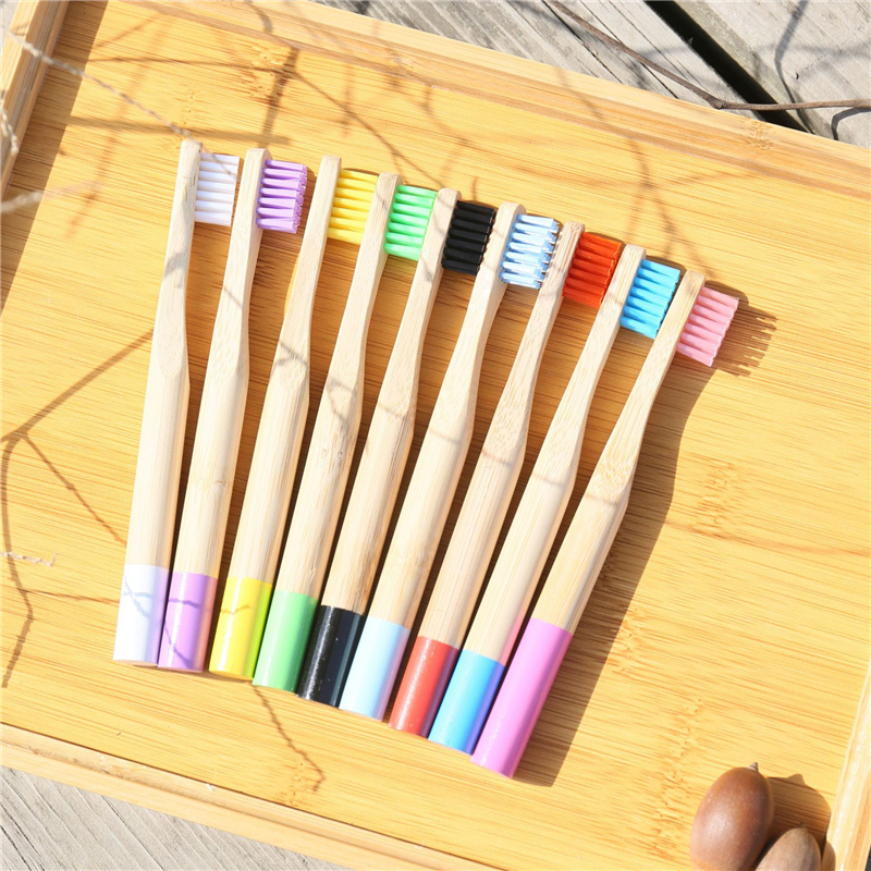 

Children's Toothbrush Bamboo Tooth Brush Fibre Toothbrush Colorful Wood Wooden Toothbrush Bristle BrushTeeth brush case Oral Care