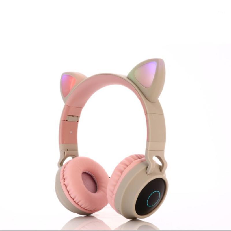 

Cat Ear Bluetooth 5.0 Headphones LED Noise Cancelling Girls Kids Cute Headset Support TF Card Jack 3.5mm Mic Wireless Headphones1, Pink