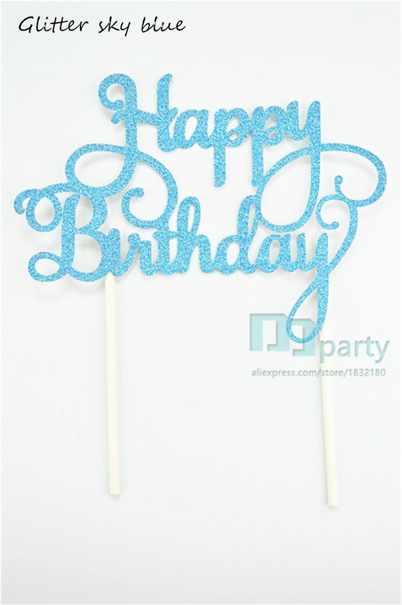

5 Colour Happy Birthday Cake Toppers, Gold Glitter Cake, Gold Glitter Birthday Cake Topper, Topper 1pcs1