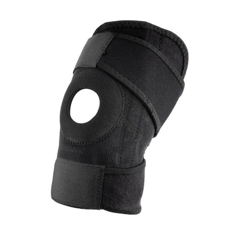 

Knee Brace Polycentric Hinges Professional Sports Safety Knee Support Black Pad Guard Protector Strap joelheira