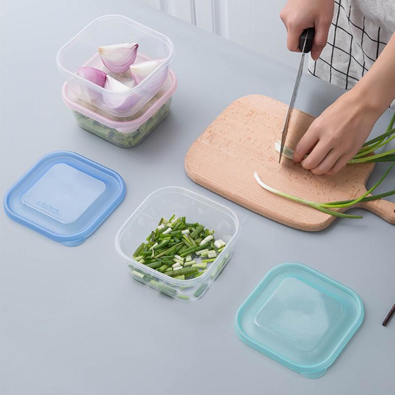 

3pcs/pack Fruit Sealed Storage Container Vegetables Crisper Kitchen Clear Bento Box Home Refrigerator Stackable With Lid