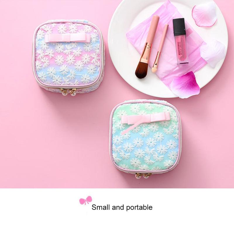 

Clutch Handbag Useful Storage Bag Cute Lace Embroidery Travel Cosmetic Multifunction Bag Sanitary Napkin Jewelry Storage