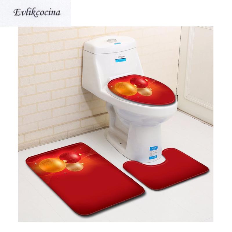 

Free Shipping 3pcs Colored Bells Banyo Paspas Bathroom Carpet Toilet Bath Mat Set Pad Non Slip Tapis Salle De Bain Alfombra Bano