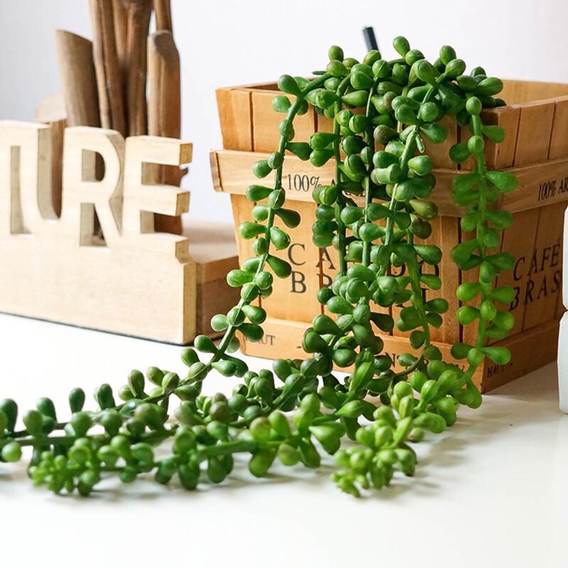 

1Pcs 78CM Decor Wall Plant Artificial Flower String PU Wall Hanging Plant Succulents For Home Wedding Holiday Decoration JH85, Greeb