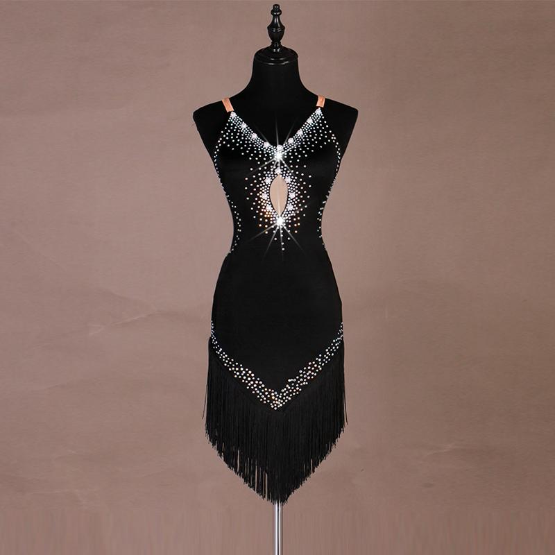 

New Black Tassel Standard Latin Dance Dress Female Dancing Clothes Fringe Dance Wear Stage Outfits For Women