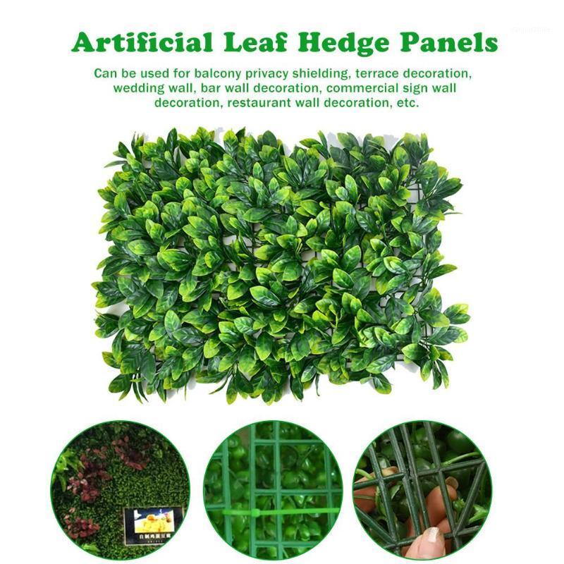 

Artificial Leaf Hedge Panel Green Leaves Lawn Privacy Screen Backyard Home Decor Garden Fence Artificial Plant Background Wall1, 40x60cm