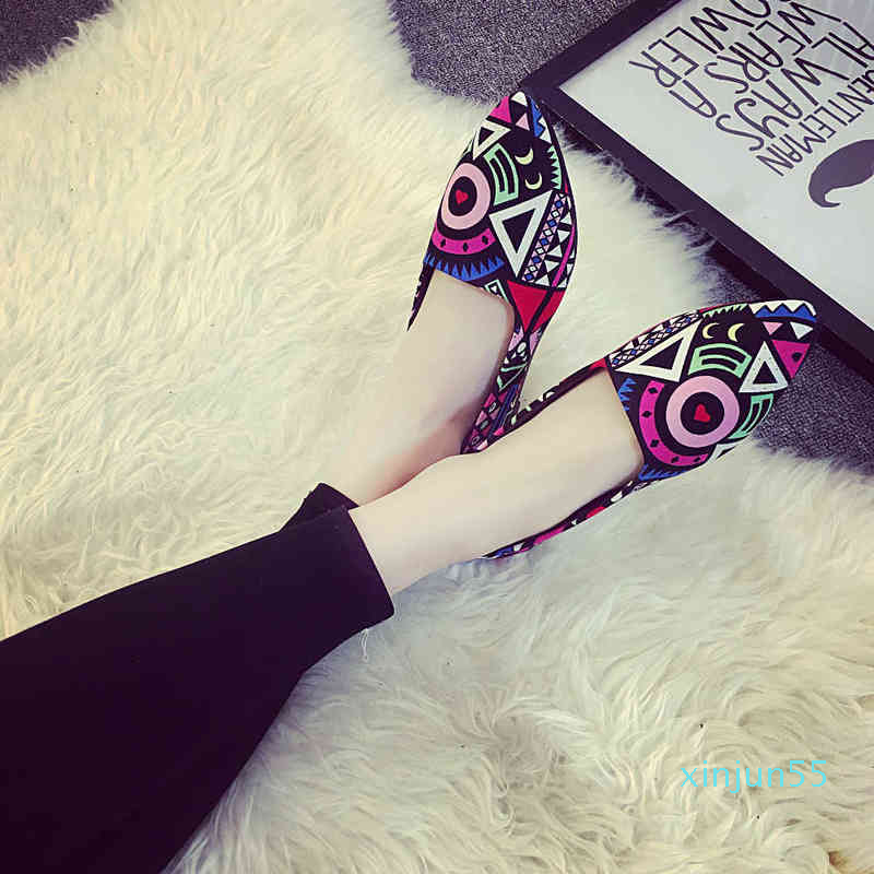 

Dress Shoes Women Shoes Canvas Flats Be Teen Casual Woman Installer Printing Ballet Slip on Flat, Multiple