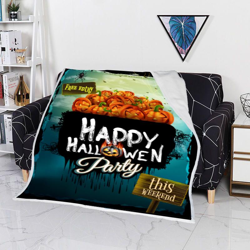 

Blankets Happy Halloween Party Blanket Cute Pumpkin Elements On Bed Sofa Home Textiles Dreamlike For Kid Adult Gifts