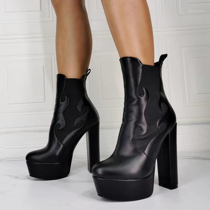 

SHOFOO shoes,Beautiful women's boots, PU, about 4.5cm platform, 14.5cm high heel boots, ankle boots. SIZE:34-451, Black