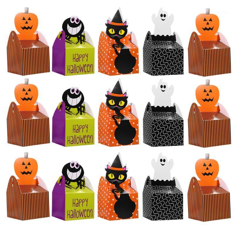 

32Pcs Gift Box Paper Lovely Halloween Cookie Box Halloween Gift for Candy1