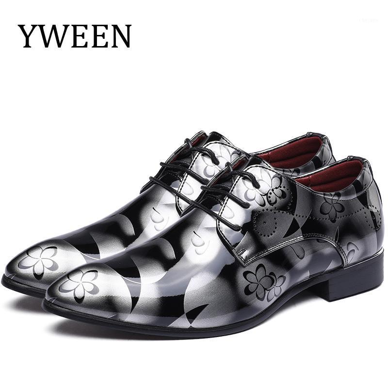 

YWEEN Luxury New Men's Dress Shoes Pointed Toe Men's Leather Shoes Fashion Groom Wedding Oxford Men EUR 38-501, Gray